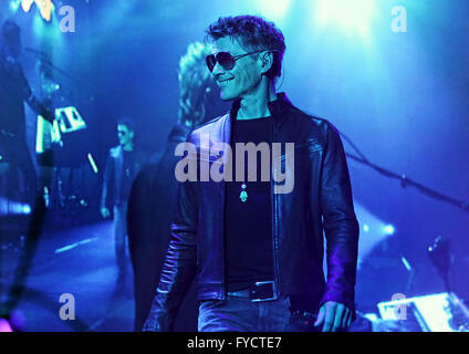 Norwegian band A-ha perform at the Manchester Arena  Featuring: A-ha, Morten Harket Where: Manchester, United Kingdom When: 25 Mar 2016 Stock Photo