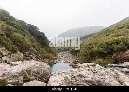 Ham Tin Wan waterfalls and rock pools Stock Photo