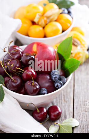 Summer fruits in a bowl Stock Photo