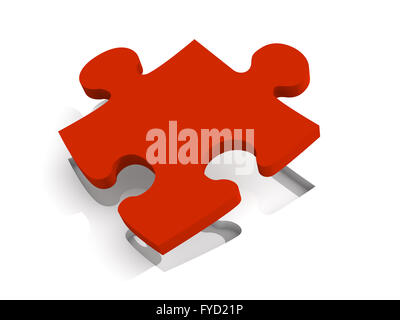 Red Puzzle Piece Stock Photo