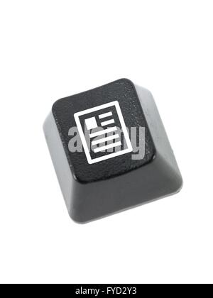 A keyboard key isolated against a white background Stock Photo