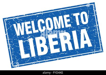 welcome to Liberia blue square grunge stamp Stock Vector Image & Art ...