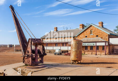 Oodnadatta Railway Station Museum, South Australia. The station was the terminus of the Great Northern Railway Stock Photo