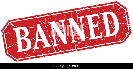 banned red square vintage grunge isolated sign Stock Vector