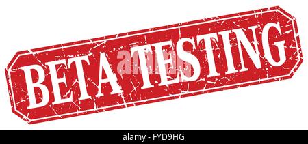 beta testing red square vintage grunge isolated sign Stock Vector