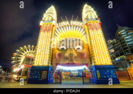 The entrance to Luna Park in Sydney Stock Photo