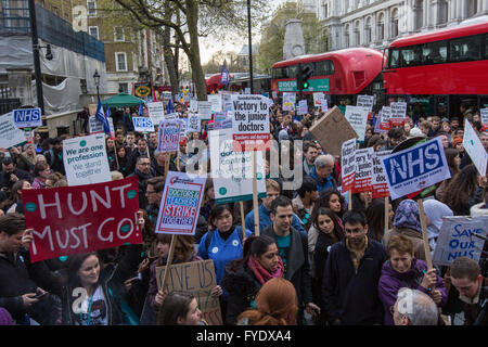 London, UK. 26 Apri, 2016. Thousands march from St.Thomas’ Hospital to the Department of Health in support of the Junior Doctors strike and against the imposition of new contracts by the Government. David Rowe/ Alamy Live News Stock Photo