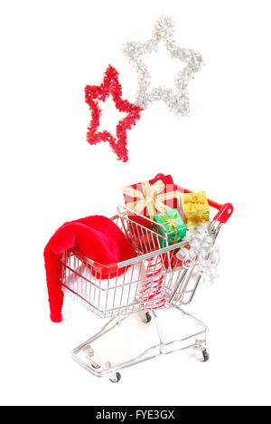 Christmas shopping side view Stock Photo