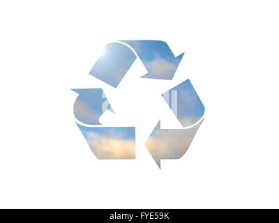 A recycle symbol isolated against a white background Stock Photo