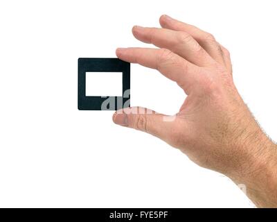 Photographic slides isolated against a white background