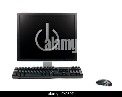 A desktop computer isolated against a white background Stock Photo