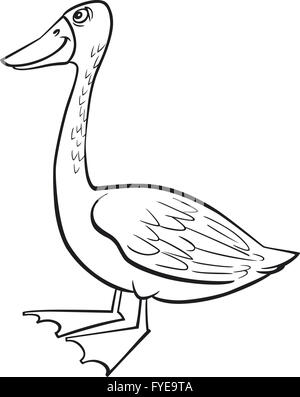 Cartoon goose coloring page Stock Photo