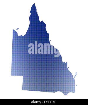 A Queensland Australia dot map in blue isolated on a white background Stock Photo