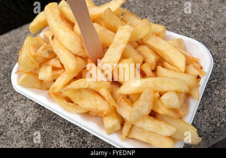 chips in tray, norfolk, england Stock Photo