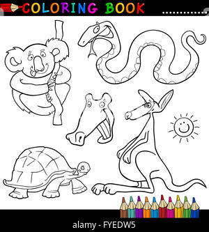 Animals for Coloring Book or Page Stock Photo