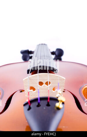 Vintage violin over white background Stock Photo