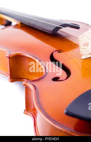 Vintage violin over white background Stock Photo