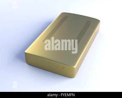 Golden Hard Drive Stock Photo