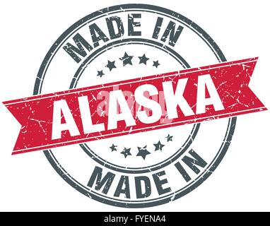 made in Alaska red round vintage stamp Stock Vector