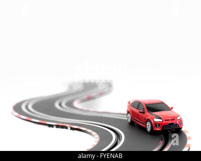 A slot car racing track isolated on a white background Stock Photo