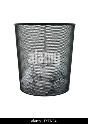 A trash bin isolated against a white background Stock Photo - Alamy
