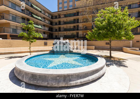 Fort Worth Panther City sculpture and pond. April 6, 2016 in Fort Worth, Texas, USA Stock Photo