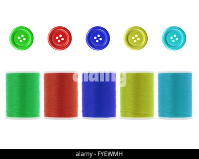 Sewing equipment isolated against a white background Stock Photo