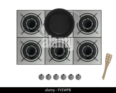 Gas burners isolated against a white background Stock Photo