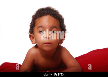 Multi-racial baby wrapped in a blanket Stock Photo