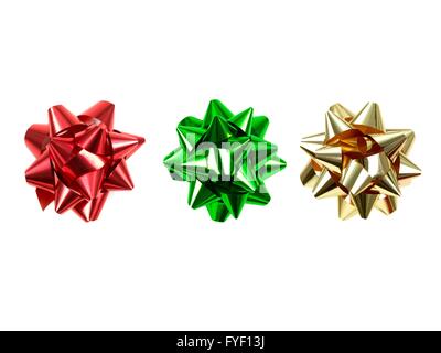 Gift wrapping bows isolated against a white background Stock Photo