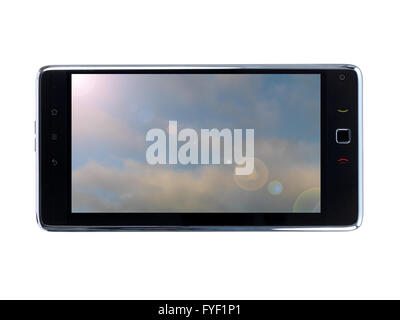 An android tablet isolated against a white background Stock Photo