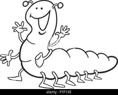 funny caterpillar for coloring book Stock Photo