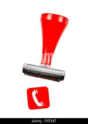 A rubber stamp isolated against a white background Stock Photo