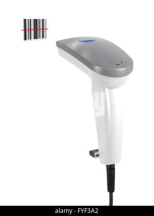 A barcode scanner isolated against a white background Stock Photo