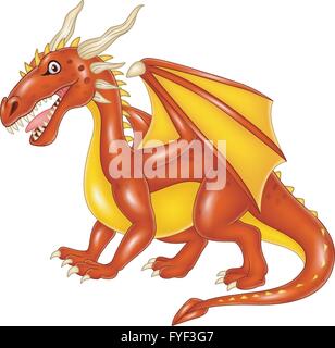 Cartoon dragon posing Stock Vector