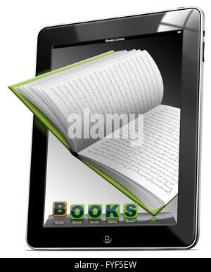 Tablet Computer Books Stock Photo