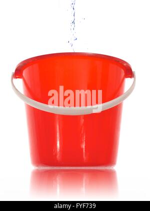 A cleaning bucket isolated against a white background Stock Photo