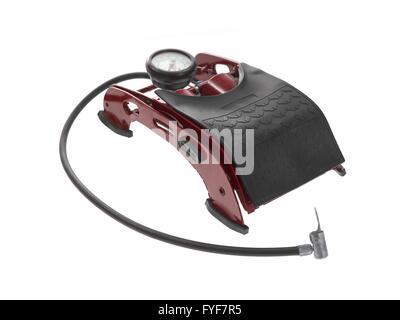 A tire pump isolated against a white background Stock Photo