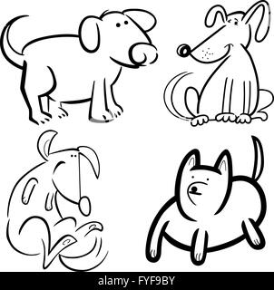 dogs or puppies for coloring Stock Photo