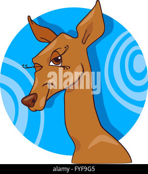 cute doe or roe cartoon character Stock Photo