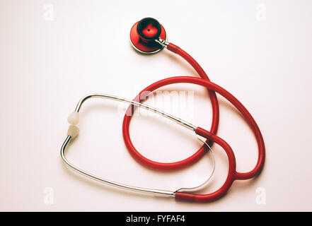 Still life of physician's stethoscope on a white background Stock Photo