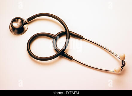 Still life of physician's stethoscope on a white background Stock Photo
