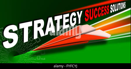 Paper airplane strategy success solutions Stock Photo