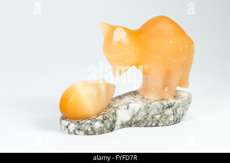 amber fox and hedgehog on a white background Stock Photo