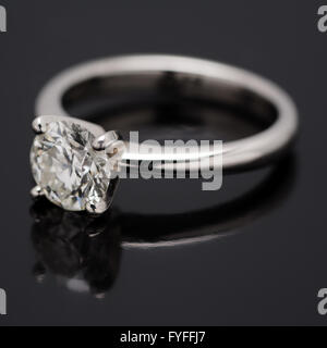 One carat diamond solitaire Stock Photo