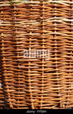 Detail of wicker basket with willow twigs Stock Photo