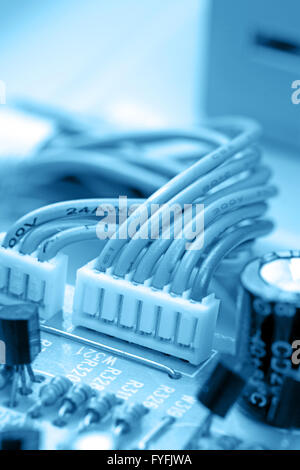 electronic circuit close-up. Macro background Stock Photo