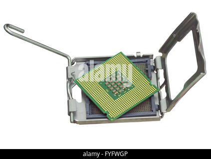 The computer the processor on a white background Stock Photo