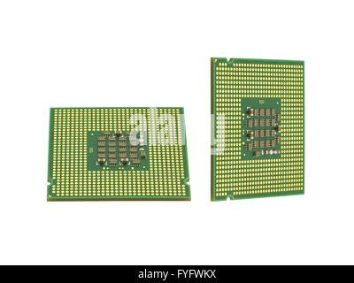 The computer the processor on a white background Stock Photo