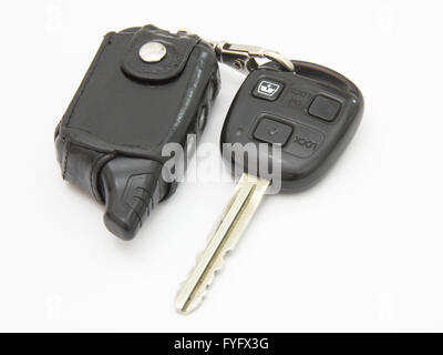 Car keys, objects isolated on white background . Stock Photo